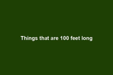 Things that are 100 feet long