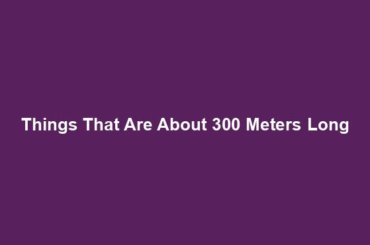 Things That Are About 300 Meters Long