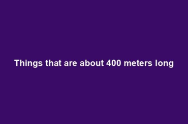 Things that are about 400 meters long