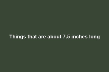 Things that are about 7.5 inches long