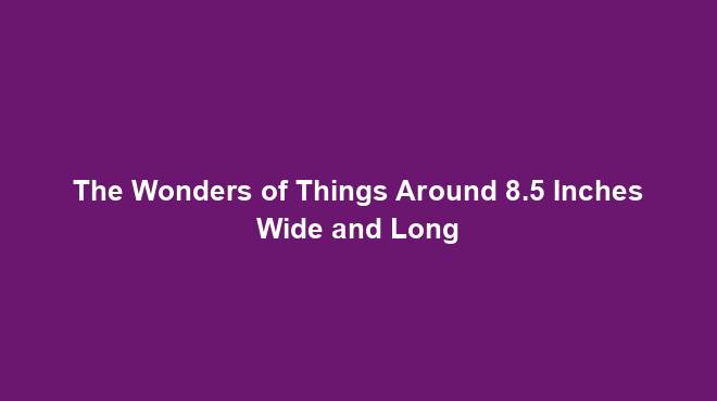 The Wonders of Things Around 8.5 Inches Wide and Long - Dimension Discovery
